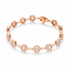 Złota bransoletka damska morganity 585 z diamentami 1,85 ct i morganitami 4,05 ct różowe złoto 18 cm