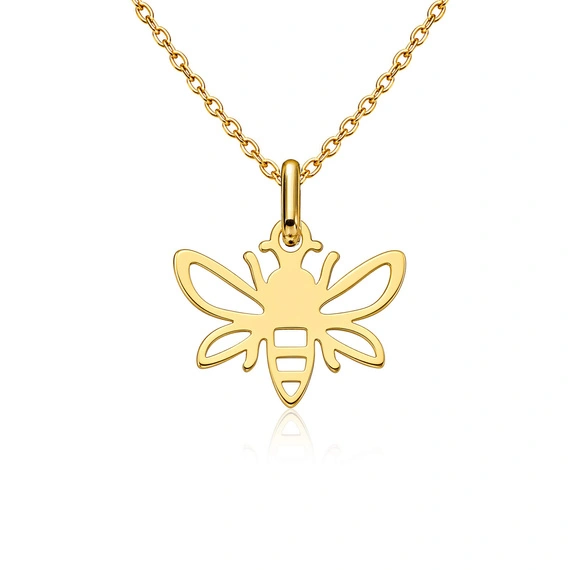 Złota zawieszka ażurowa pszczoła 585 pszczółka 1,4 cm