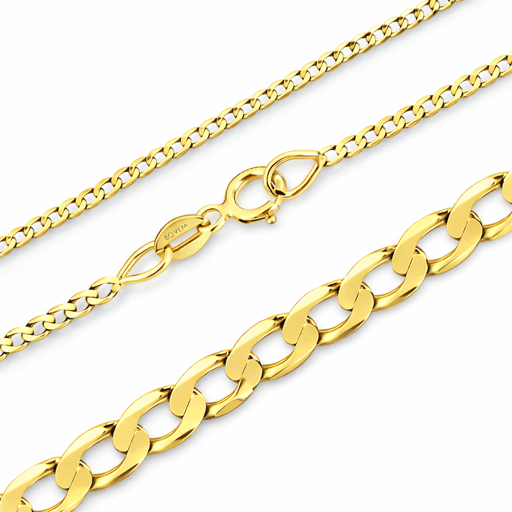 Złoty łańcuszek 585 pancerka pełna 2 mm długość 45 cm