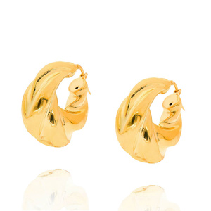 Srebrne pozłacane kolczyki koła 925 kręcone grube na zatrzask