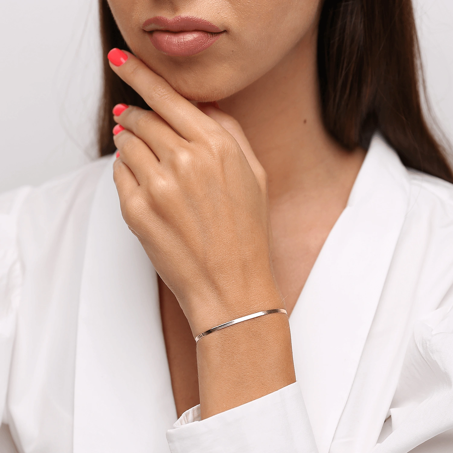 Bransoletka złota taśma 585 wąska żmijka gładka 2,5 mm długość 15 - 17 cm