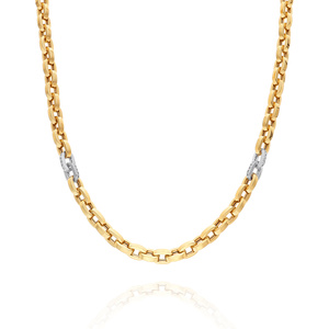 Złota naszyjnik damski 585 gruby łańcuch ankier cyrkonie