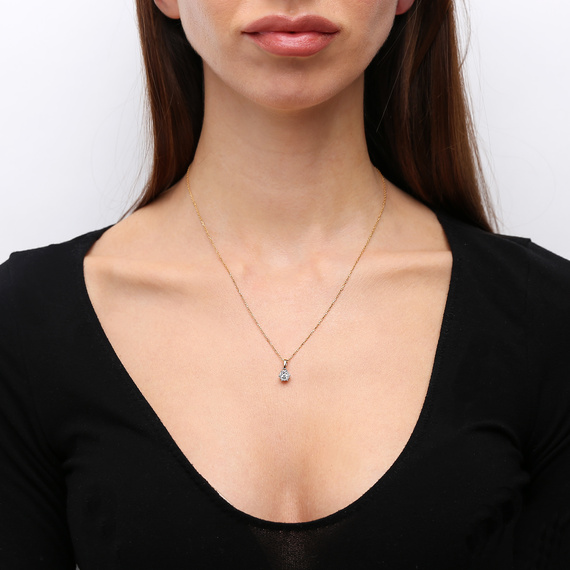 Złota zawieszka 585 z diamentami 0,09 ct