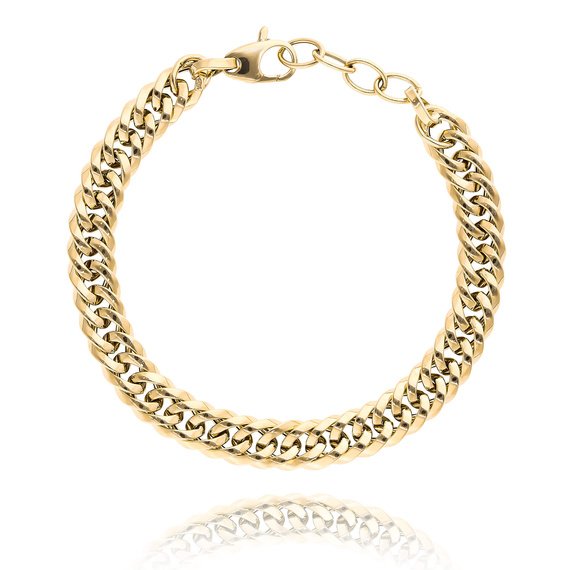 Złota bransoletka damska 585 szeroka pancerka gęsta 19 - 21 cm