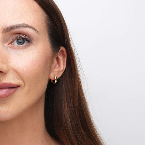 Złote kolczyki koła szerokie 585 kółka gładkie na zatrzask 1,5 cm