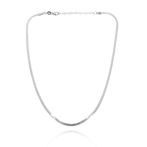 Naszyjnik złoty taśma wąska żmijka białe złoto 585 gładka 2,5 mm długość 36-40 cm