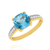 Złoty pierścionek z topazem 585 topaz 2,865 ct diamenty 0,17 ct