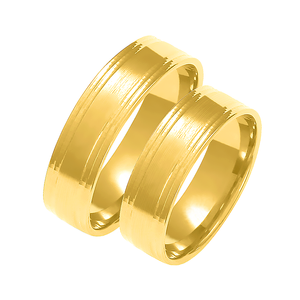 Obrączki ślubne para: złoto 585, płaskie, 5 mm