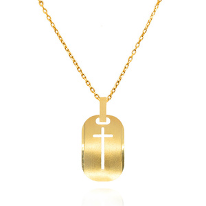 Złota zawieszka medalik krzyż 585 blaszka z krzyżykiem 