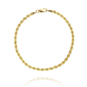 Złota bransoletka damska 585 korda 4 mm kordel diamentowana 19 cm