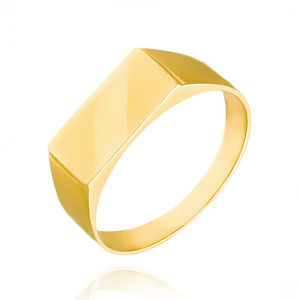 Złoty sygnet półmatowy 585 męski duży prostokątny