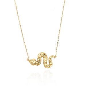 Złoty naszyjnik 585 wąż serpent diamentowany łańcuszek ankier