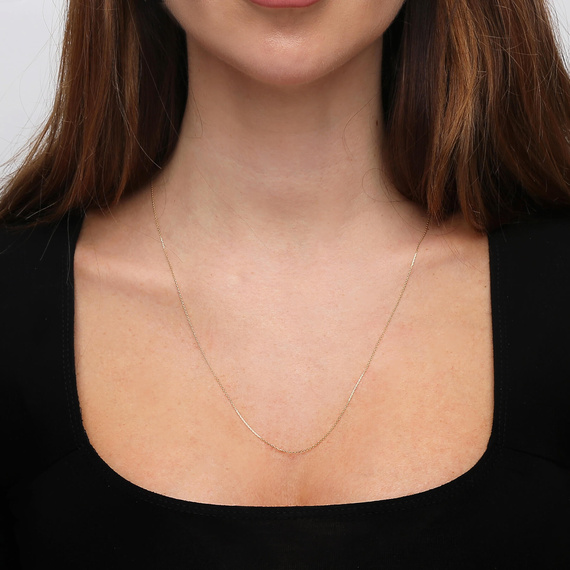 Złoty łańcuszek 585 Ankier 0,7 mm długość 55 cm 