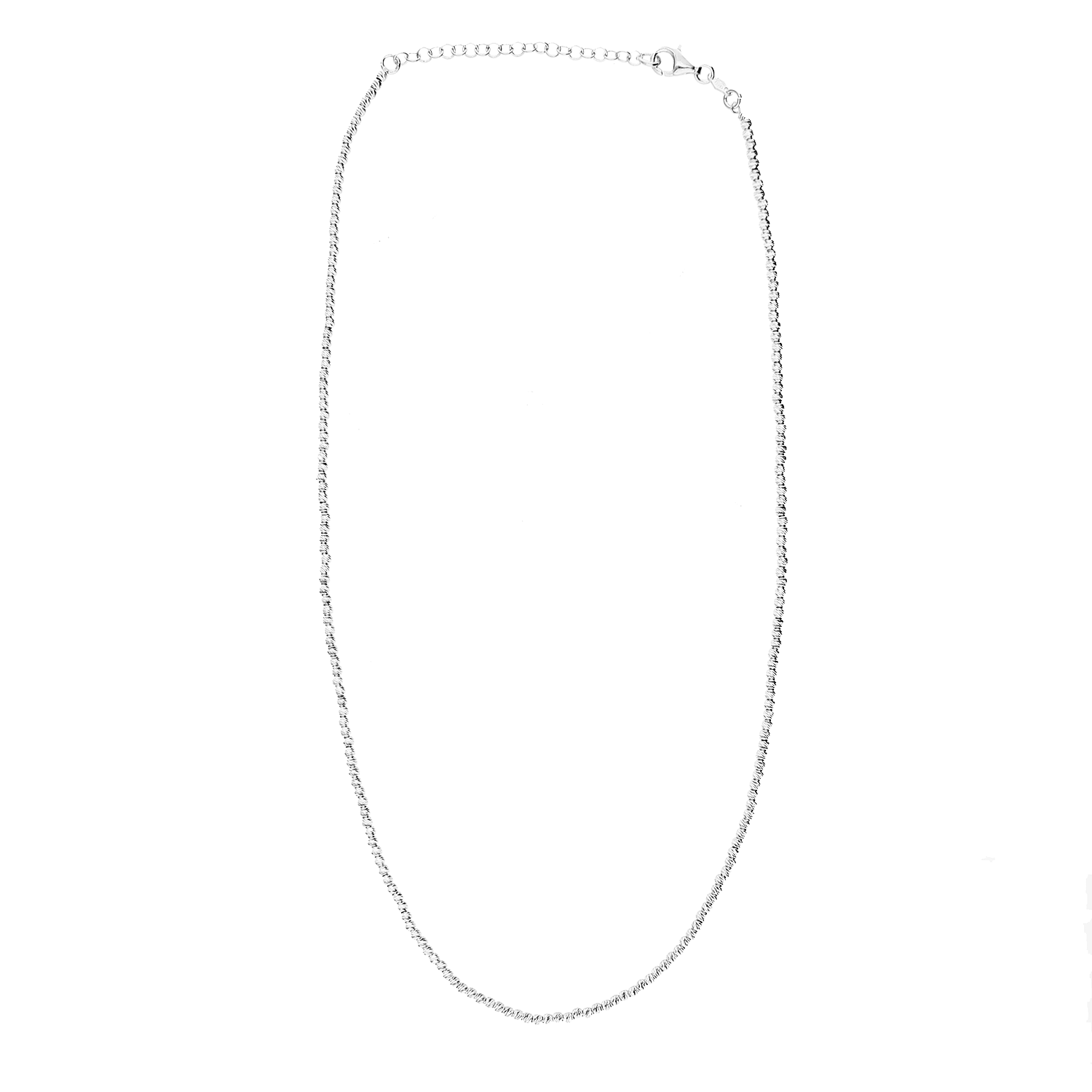 Srebrny naszyjnik 925 kuleczki fasetowane długość 42-45 cm