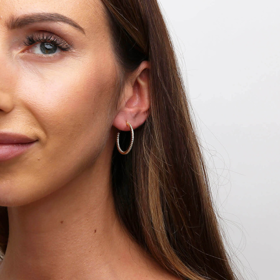 Pozłacane srebrne kolczyki duże koła gładkie 925 kółka na sztyft 5,5 cm