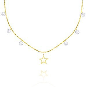 Naszyjnik złoty 585 gwiazdka i cyrkonie celebrytka Jasmine