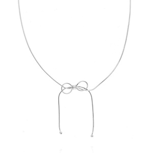 Srebrny naszyjnik z kokardą 925 żmijka długość 45-50 cm bows