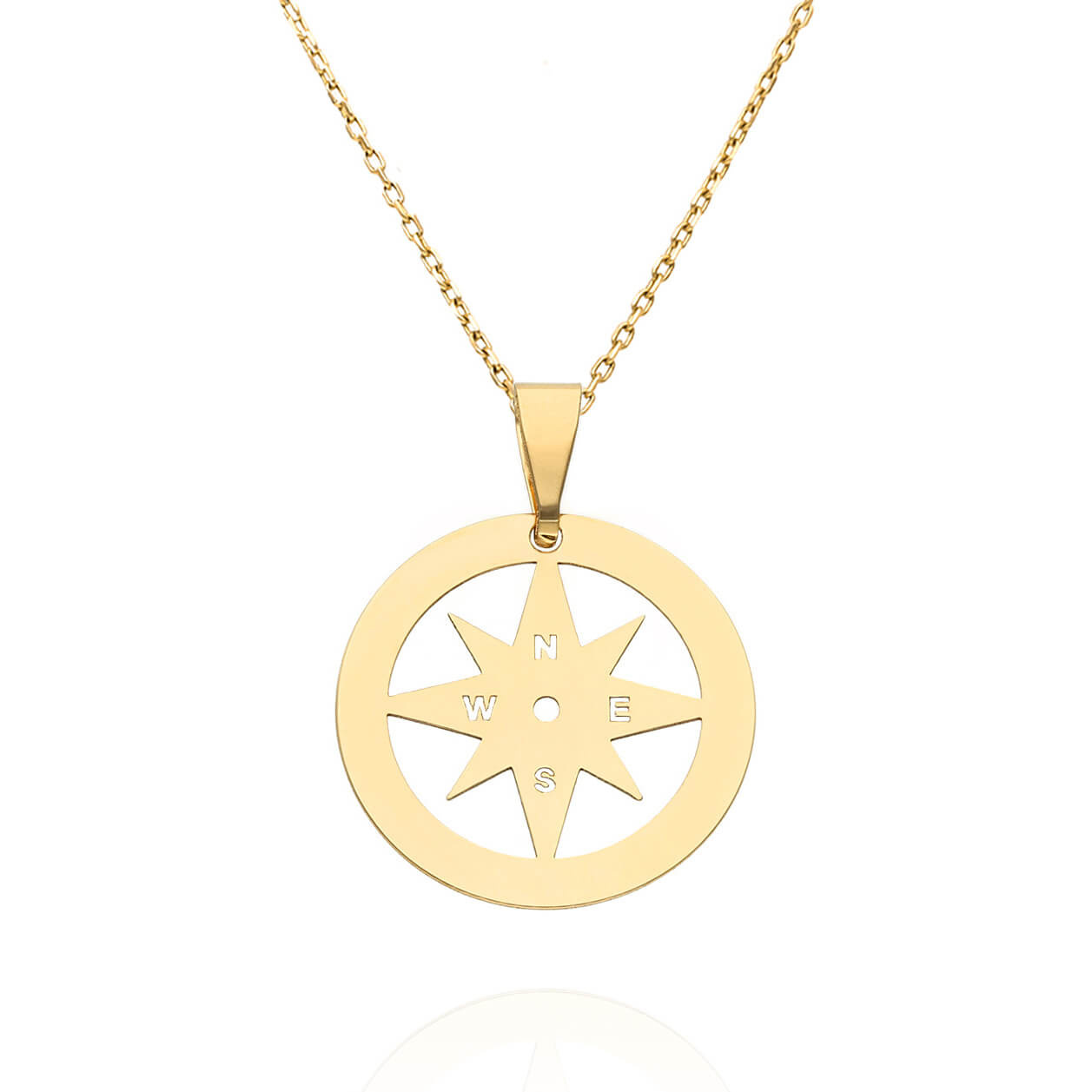 Złota zawieszka 585 kompas róża wiatrów 2,2 cm