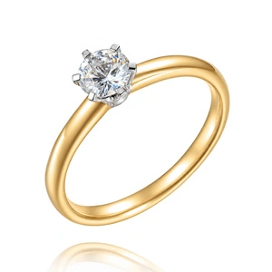 Elegancki złoty pierścionek zaręczynowy z diamentem 0,50 ct