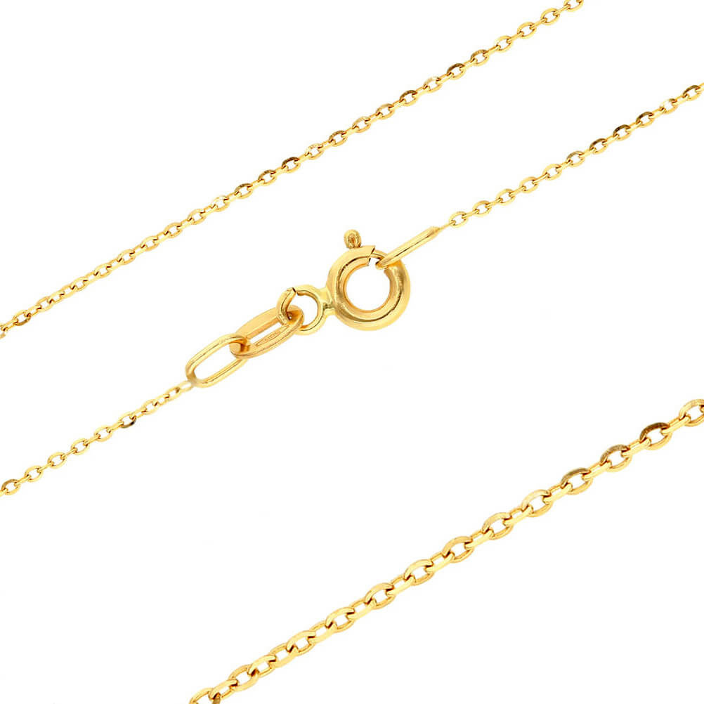 Złota bransoletka 585 Ankier diamentowany 1 mm długość 24 cm