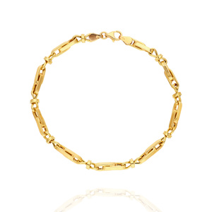 Złota bransoleta męska 585 podwójne ogniwa ankier szerokość 4,1 mm długość 21 cm