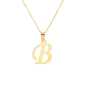 Złota zawieszka wisiorek 585 literka pochyła B