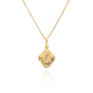 Dwustronny medalik złoty 585 Szkaplerz Jezus i Maryja z dzieciątkiem 2 cm