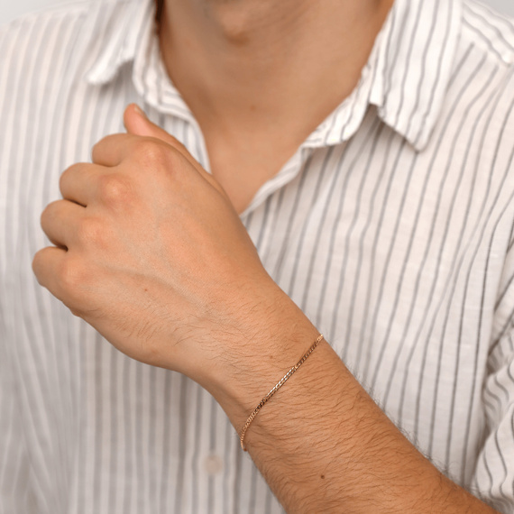 Złota bransoletka 585 pancerka pełna 2 mm długość 20 cm