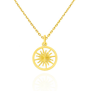 Złota zawieszka 585 słońce w kole fasetowane