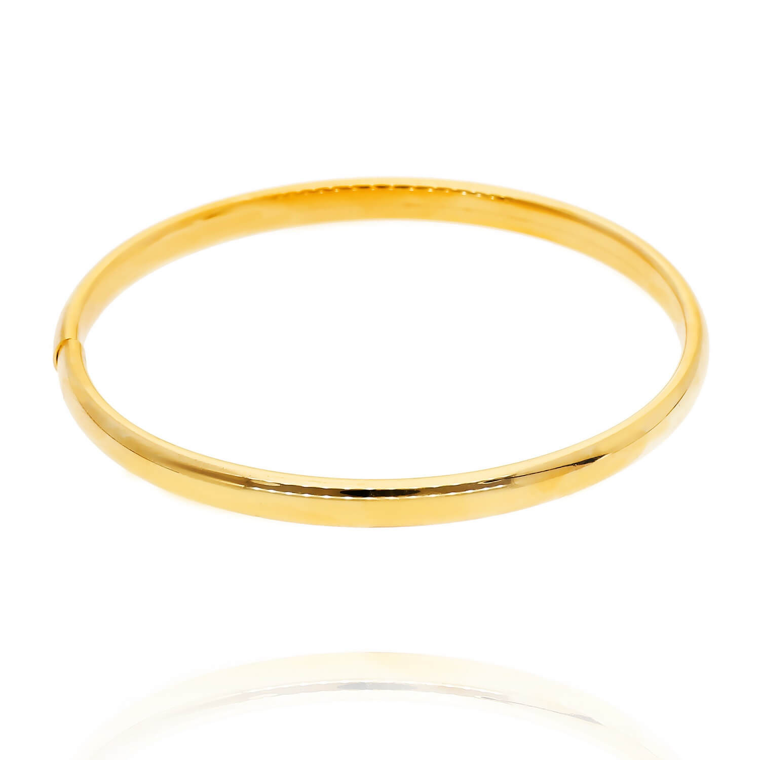 Srebrna pozłacana bransoletka bangle 925 sztywna gładka elastyczna 2,8 mm