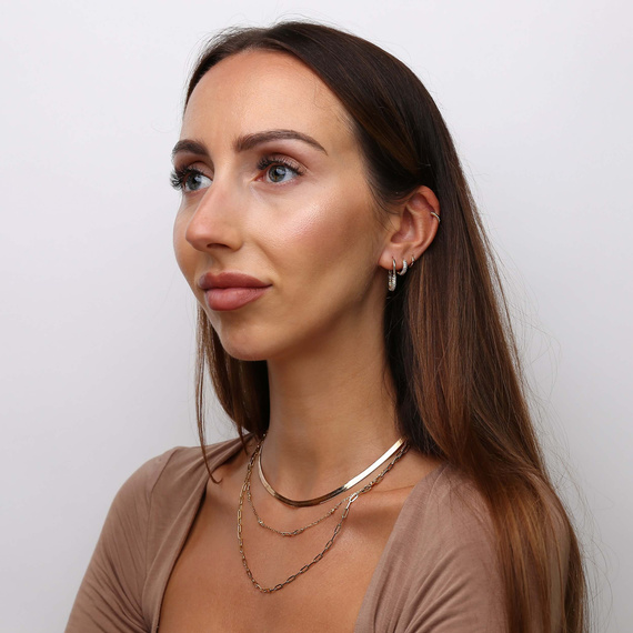 Naszyjnik złoty taśma żmijka 585 gładka 4 mm długość 40-45 cm Choker 