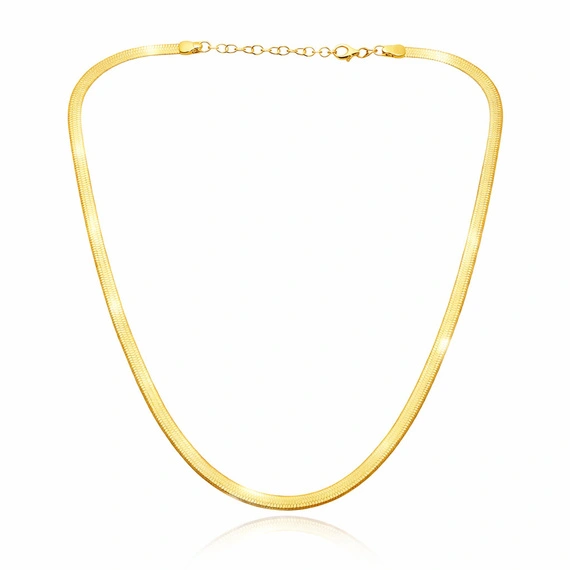 Naszyjnik złoty taśma żmijka 585 gładka 4 mm długość 40-45 cm Choker 