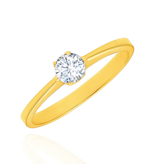 Złoty pierścionek zaręczynowy z diamentem 585 brylant 0,250 ct