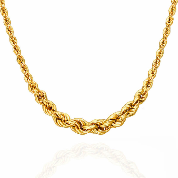 Złoty łańcuszek korda 585 kolia kordel 55 cm szerokość 6 mm