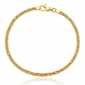 Złota bransoleta męska 585 pełny splot królewski szerokość 2,5 mm długość 22 cm