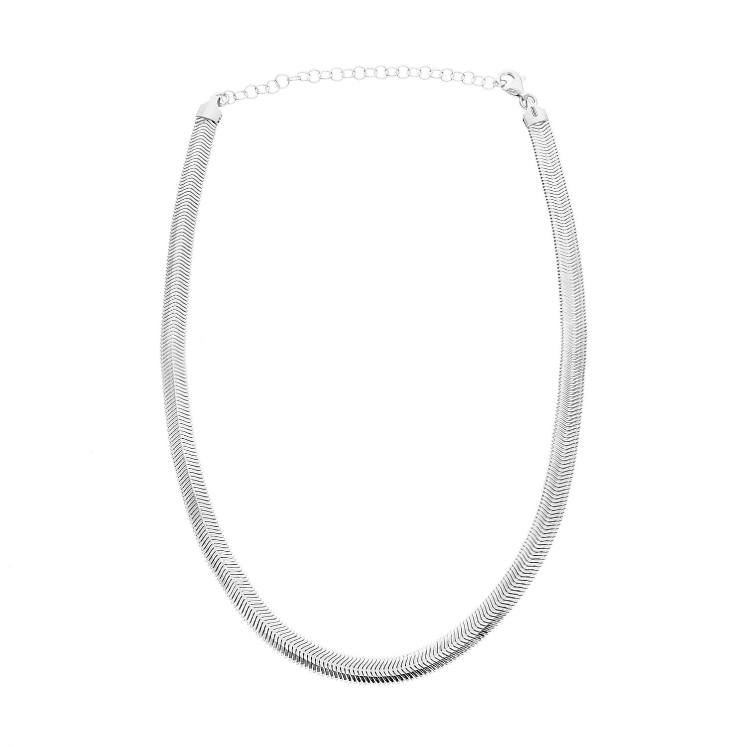 Srebrny naszyjnik taśma gruba 925 żmijka szeroka 6 mm długość 38-46 cm