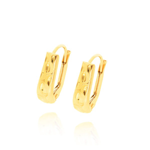 Złote kolczyki diamentowane fasetowane 585 żółte złoto zapięcie angielskie