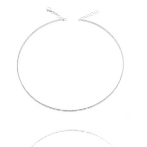 Srebrny naszyjnik żmijka 925 sztywny harmonijka