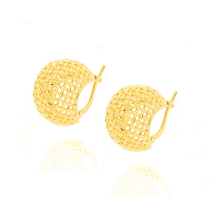 Pozłacane srebrne kolczyki ażurowe bombki 925 na zatrzask 2 cm