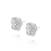 Srebrne kolczyki diamentowane róże 925 róża kwiaty na sztyft 1,8 cm