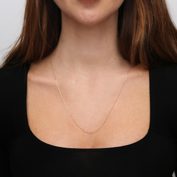 Złoty łańcuszek 585 Ankier 0,7 mm długość 50 cm 