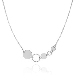 Srebrny naszyjnik połączone koła 925 ankier długość 42-47 cm