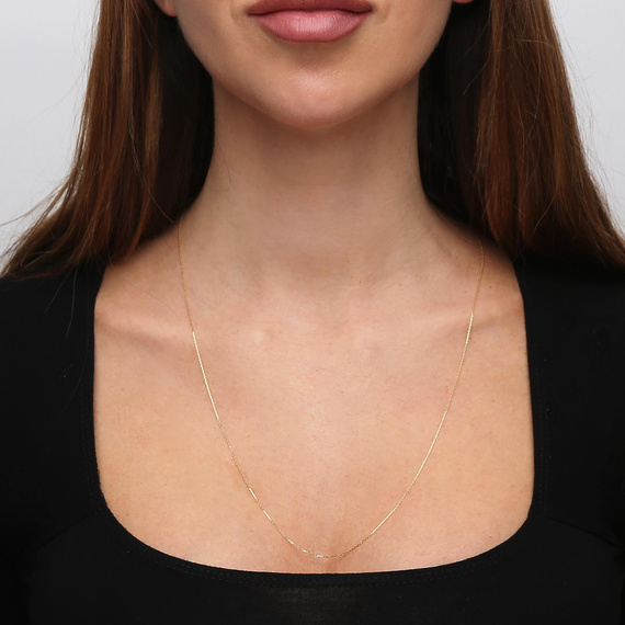 Złoty łańcuszek 585 Ankier 0,7 mm długość 60 cm 