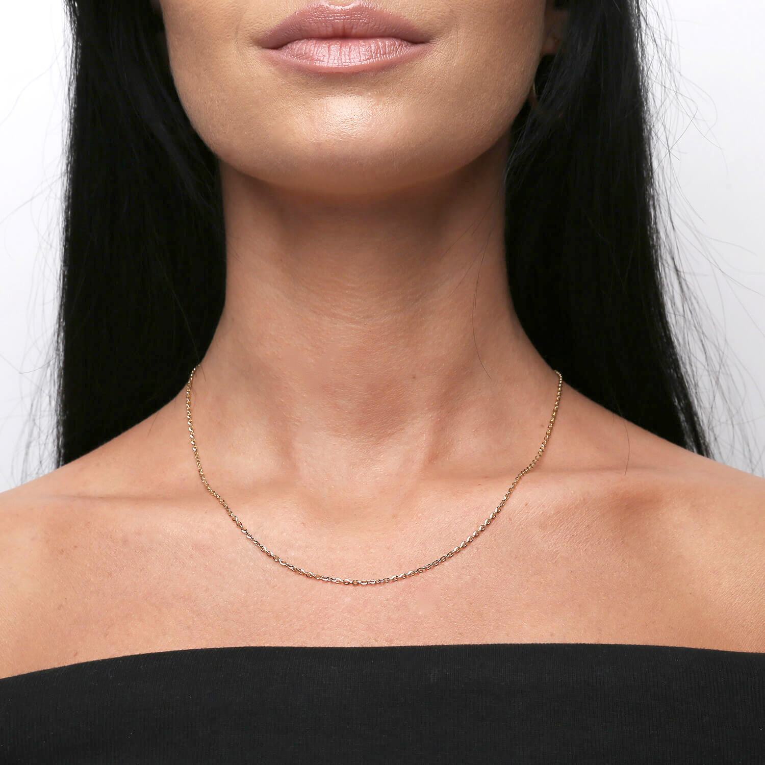 Złoty łańcuszek 585 Ankier diamentowany 1,6 mm długość 50 cm