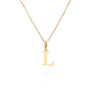 Złota zawieszka wisiorek 585 prosta mała literka L wysokość 1 cm
