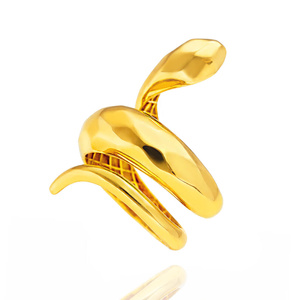 Złoty pierścionek duży wąż 585 szeroka żmija snake serpent nacinany  4 cm