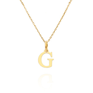 Złota zawieszka wisiorek 585 prosta mała literka G wysokość 1 cm