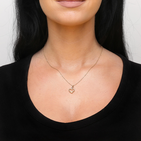 Złota zawieszka serce 585 serduszko gładkie otwarte 1,6 cm