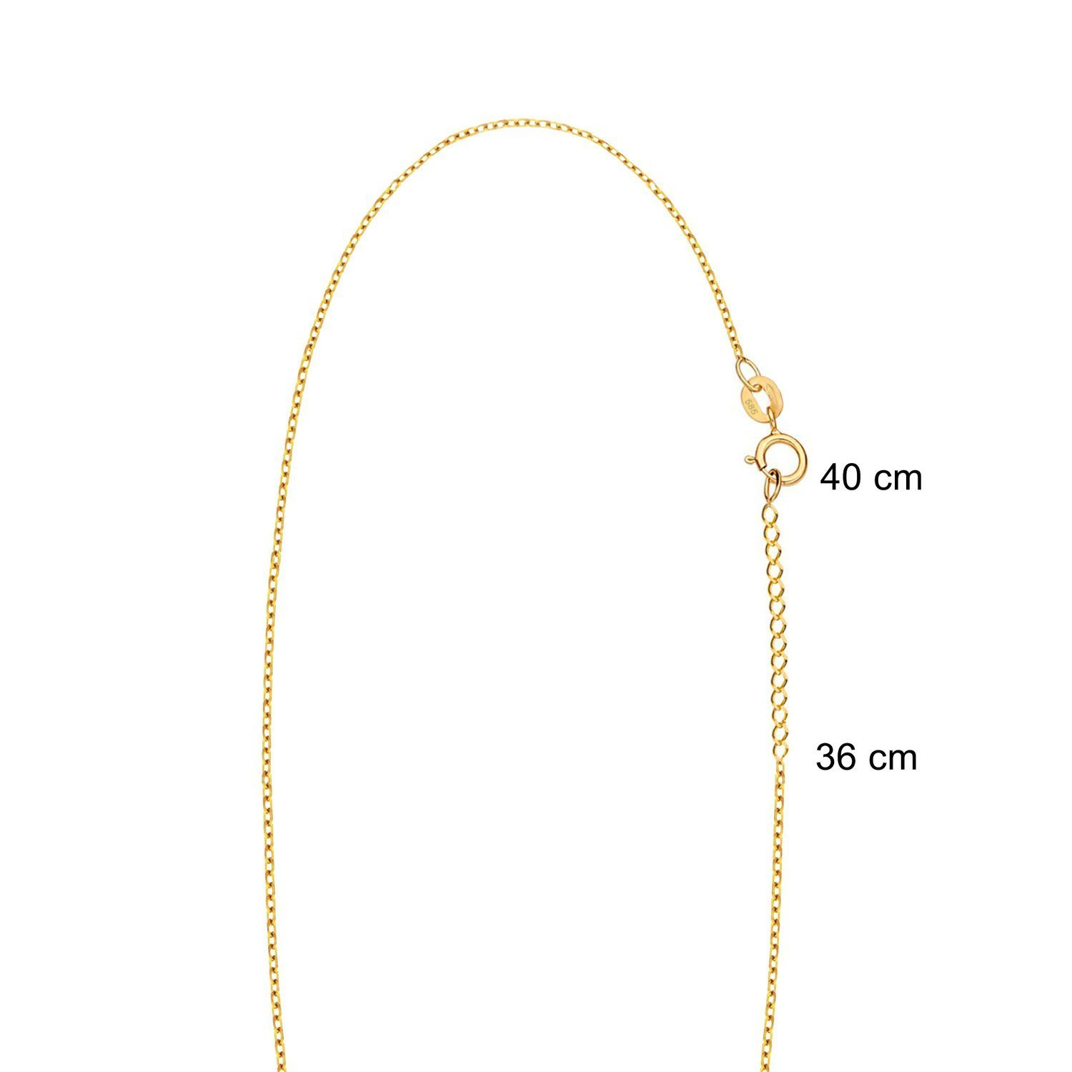 Złoty naszyjnik choker 585 jaskółki i białe cyrkonie 36-40 cm