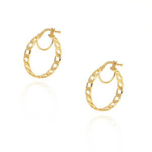 Zlote kolczyki koła 585 wzór pancerki na zatrzask 20 mm